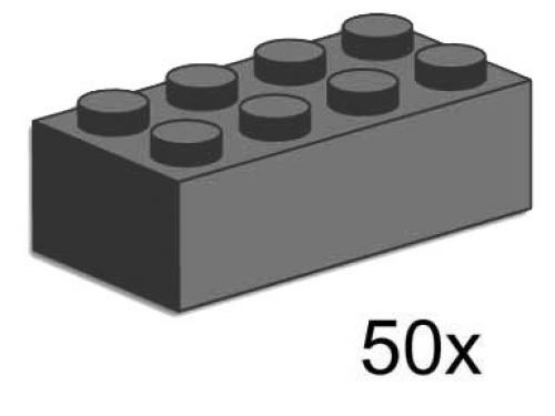 2 x 4 Dark Gray Bricks