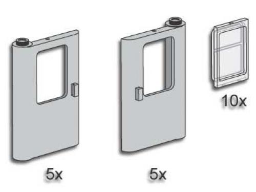 Grey Train Doors with Panes