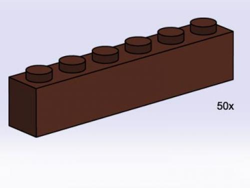 1 x 6 Brown Bricks
